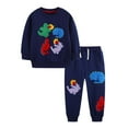 thumbnail image 6 of HILEELANG little Boys（2-7Y) 2-Piece Outfit Set,3D Appliqué Dinosaur Patch Sweatshirt and Jogger Pants, Cozy Fall Spring Tracksuit size 7t, 6 of 9