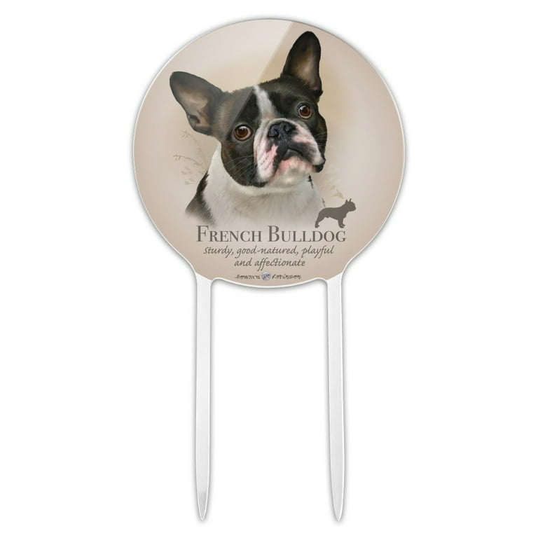 Acrylic French Bulldog Dog Breed Cake Topper Party Decoration for