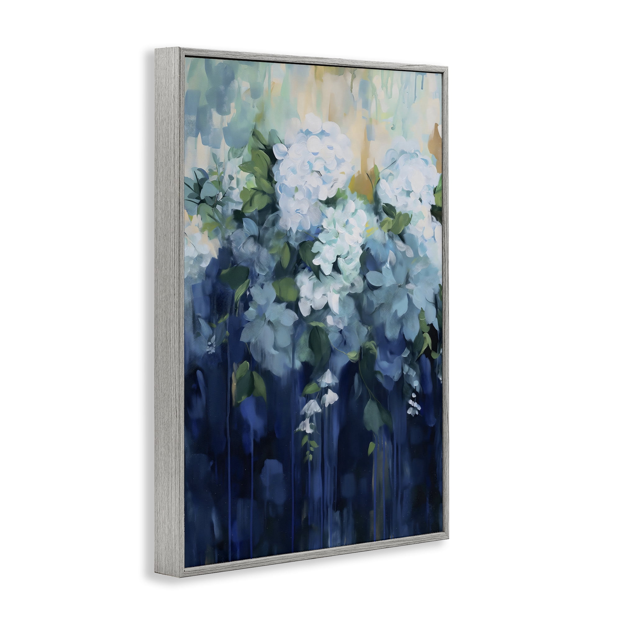 Stupell Industries Lush Blue Hydrangea Abstract Gray Framed Giclee Art, design by Gina Kelly
