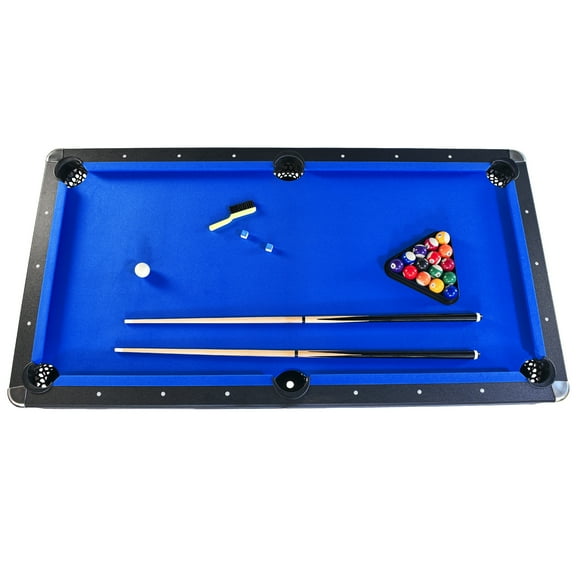 6ft Pool Table with Table Tennis Top Black With Blue Felt Pool Table Tennis Multi Game Table For Family Gathering Party Supplies