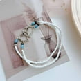 thumbnail image 3 of Double Heart Ankle Bracelet for Women Layered Love Heart Stretch Anklet Boho Rice Beaded Turquoise Heart Anklet Holiday Summer Beach Elastic Foot Chain Jewelry Gift, 3 of 8