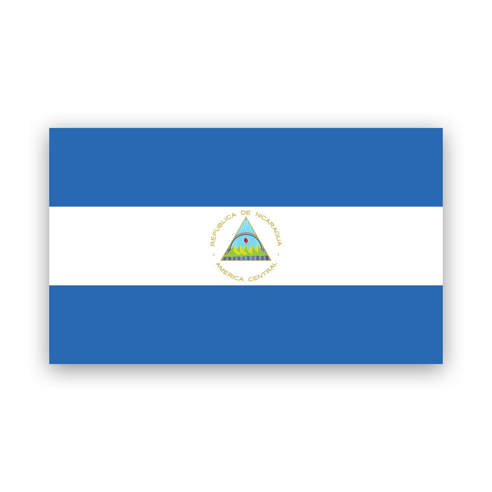 Nicaraguan Flag Sticker Decal - Self Adhesive Vinyl - Weatherproof ...