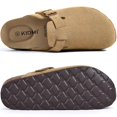 thumbnail image 3 of Comwarm Vegan Suede Clogs for Women Men, Arch Support Leather Mules Potato Sandals Shoes with Cork Footbed, Tan, 3 of 6