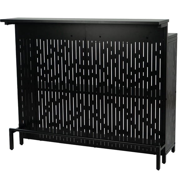 Kozyard Home Bar Unit - Indoor Bars with Storage Cabinet and Shelves - Black Bar Unit for Kitchen Storage Organization for Home Bar Furniture Console Table with Shelves