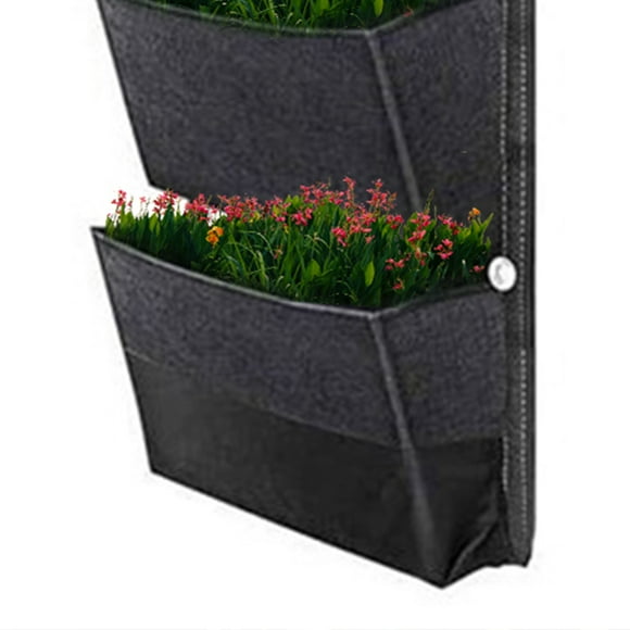 Vertical Breathable Hanging Planting Wall Garden Grow Bags for Tomatoes Flowers Herbs Strawberries Green Plants 6 Pockets 42 X 12 Inch Home Garden Yard Farm Easy Grow