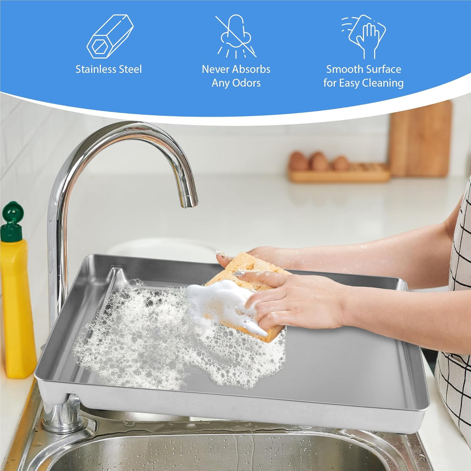 SUMMIT Upgraded Stainless Steel Reusable Litter Tray Compatible with PetSafe Scoop-Free Self-Cleaning Cat Litter Boxes – Deeper Waste Section & Enhanced Odor Control