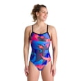 thumbnail image 1 of Traje de baño ARENA MaxLife con estampado ligero y espalda caída para mujer, 1 of 6