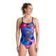 thumbnail image 1 of Traje de baño ARENA MaxLife con estampado ligero y espalda caída para mujer, 1 of 6