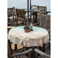 thumbnail image 2 of Outdoor Tablecloth with Umbrella Hole for Patio/Picnic/Party/Camping, Green Ombre Coastal Waterproof Table Cloth Round Cover Washable, Sea Nautical Summer Beach Starfish Coral (Dia 60"), 2 of 8