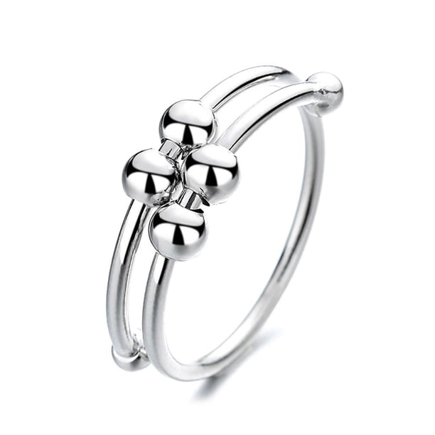 Anillo De Ansiedad De Rotación Libre Abierto Unisex Con Cuentas Anillos De Cuentas Giratorias Apilables Ajustables Methold AP005720-00