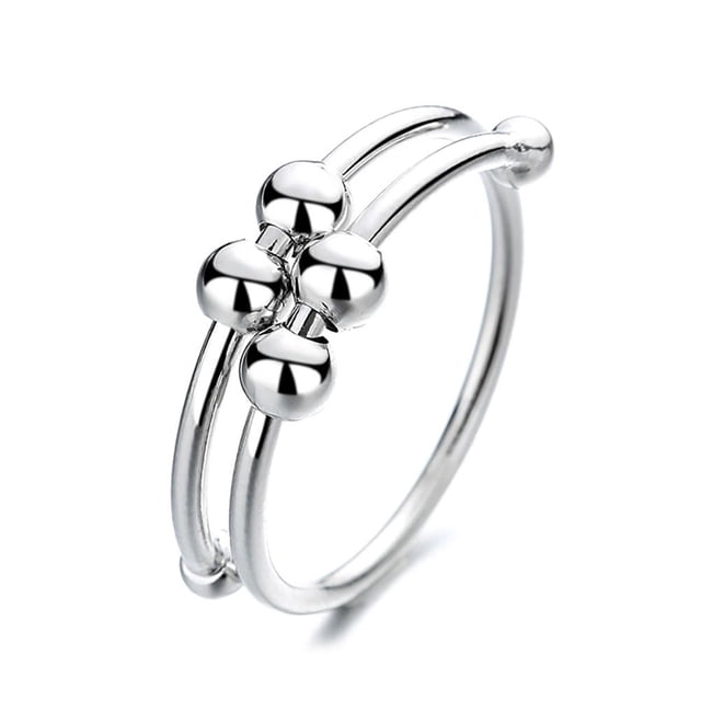 Anillo De Ansiedad De Rotación Libre Abierto Unisex Con Cuentas Anillos De Cuentas Giratorias Apilables Ajustables Methold AP005720-00