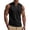 Black-tanks, variant on Men Collar Tank Tops - Ribbed V Neck Drawstring Stretch Trendy Undershirts Workout Muscle Gym Fitness Tee