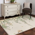 thumbnail image 3 of Area Rugs for Living Room Bedroom, Watercolor Floral 4'x6' Rug Washable Carpet Runner Indoor Outdoor, Spring Leaves Flowers Botanical Beige Non Slip Accent Floor Mats Rug for Kitchen, Office, 3 of 8