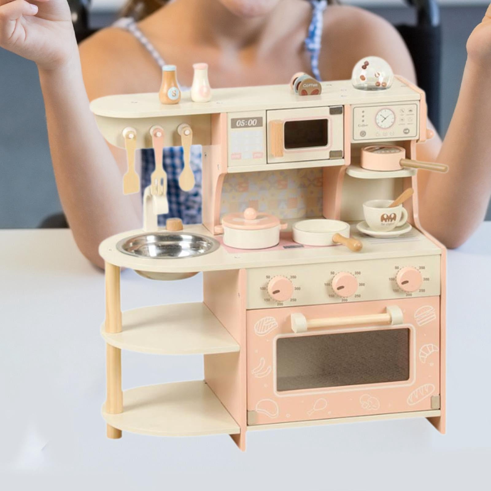 BELOVING Wooden Kitchen Playset Kids Play Kitchen for Boys Girls Ages 3-8 Party Favor