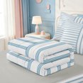 thumbnail image 5 of Erosebridal Minimalist Geometric Stripes Zipper Twin Comforter Sets with Fitted Sheet and 2 Pillowcases,Abstract Striped Zipper Bedding Set,Light Gray Reversible,4 Pieces, 5 of 7