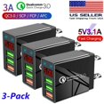 thumbnail image 1 of CNKOO Chargeur Mural USB 3 Ports Charge Rapide QC 3.0 + Affichage Numérique LED (3 PACK), 1 of 9