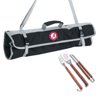 Alabama Crimson Tide Stainless Steel 3 Piece BBQ Set with Black Tote Bag