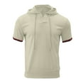 thumbnail image 3 of Aofany Men's Summer Hooded Shirt Short Sleeved Casual Sports T-shirt Top Comfy Mens Blouse, 3 of 8