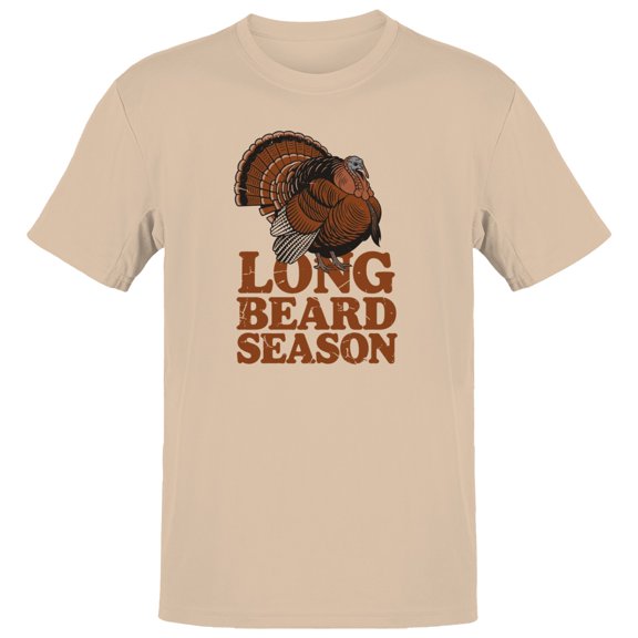 Smartprints Long Beard Season Turkey Men's T-Shirt Natural, Cotton, S