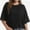 Black, variant on Women's Comfy Basic Workout Gym Short Sleeve Crop Tops Casual Loose Oversized T-Shirts