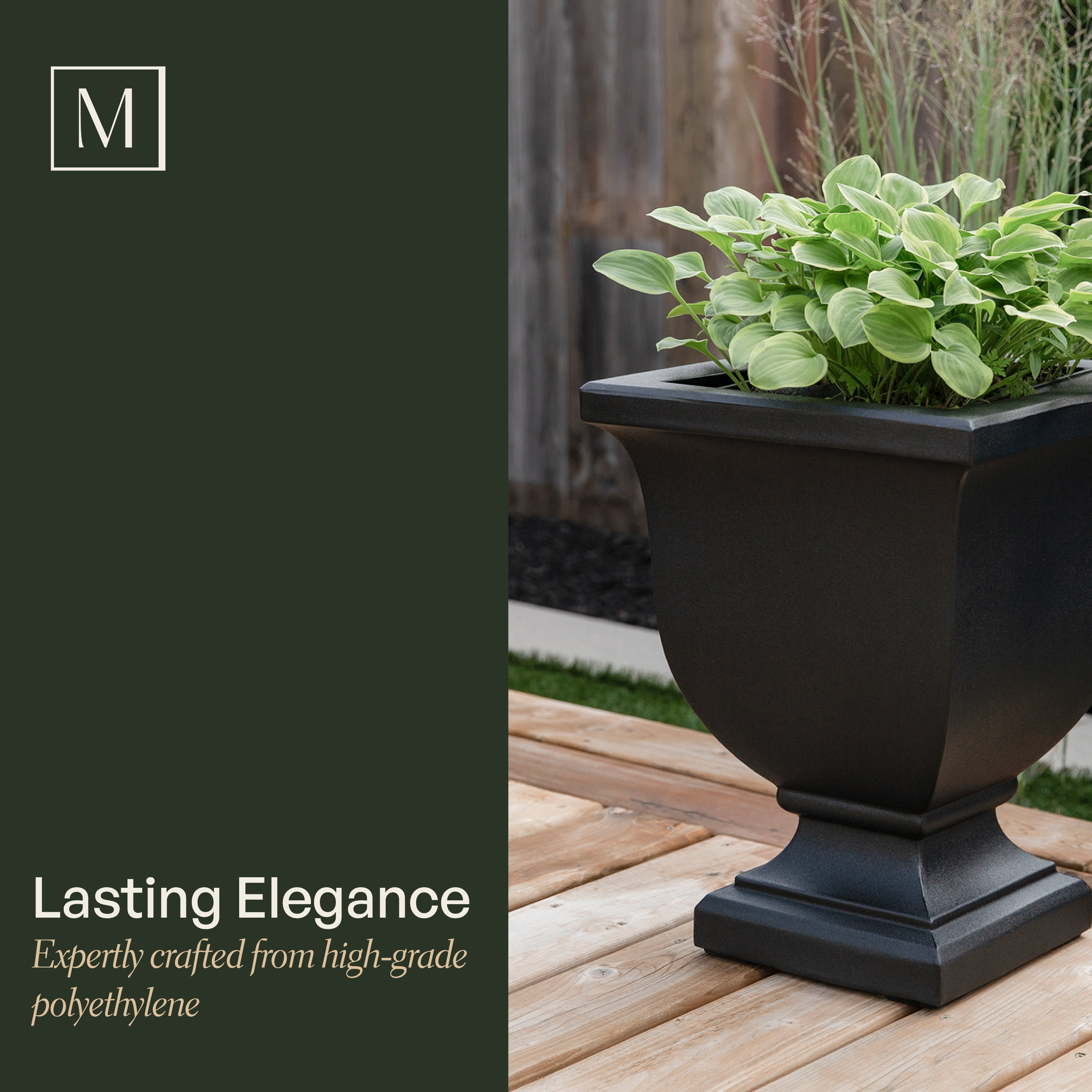 Augusta 16" x 16" x 20" Square White Tall Polyethylene Self-Watering Planter