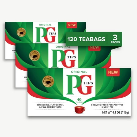 PG Tips Premium Classic Black Tea, Tea Bags, Caffeinated, 40 Bags (Pack of 3)