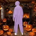 thumbnail image 6 of Womens One Piece Jumpsuits Zip-Up Pajamas Casual Hooded Onesies Long Sleeve Jogger Playsuits Loungewear with Pockets Purple, XXL, 6 of 7