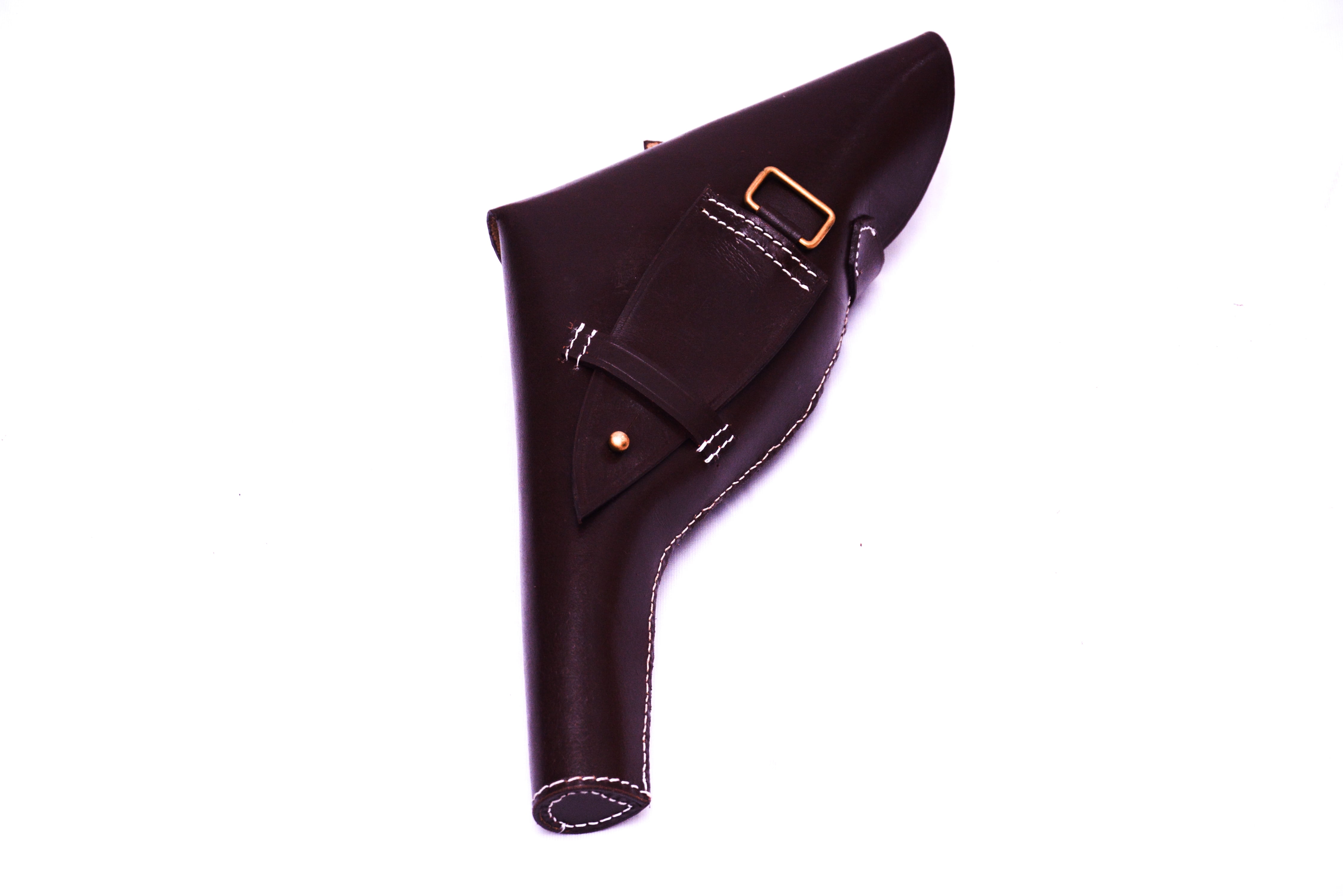 British .455 Webley Leather Holster (Right Hand)- Dark Brown