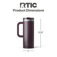 thumbnail image 5 of RTIC 20 oz Ceramic Lined Insulated Road Trip Travel Mug, Leak-Resistant Lid, Plum, 5 of 7