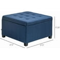 thumbnail image 3 of XgoodX Fabric Tufted Square Storage Ottoman with Flip Top Seat Lid, Metal Hinge and Stable Eucalyptus Wood Frame for Living Room, Entryway, or Bedroom, Blue, 3 of 10