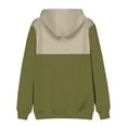 thumbnail image 4 of BXINGOHAI Mens Casual Hoodies Sweatshirts Thin Fleece Pullover Sweatshirt Color Block Long Sleeve Hooded Outdoor Daily Tops With Pocket Drawstring Today Army Green,L, 4 of 4