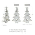 thumbnail image 2 of VHC Brands Christmas Tree w/Stars White Wooden Figurine 6x3.25x1, 2 of 4