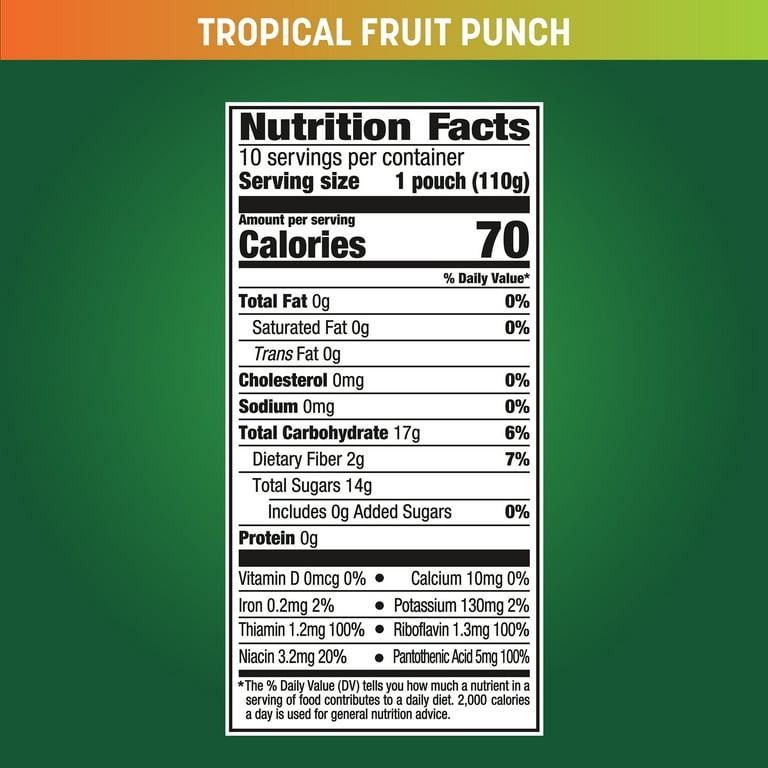 GoGo squeeZ Active Energy No Sugar Added Tropical Fruit Blend