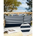 thumbnail image 3 of Marine Nautical Theme Red Anchor Outdoor Pillow Covers Set of 2,Decorative Waterproof Throw Pillow Case,Dark Navy Blue and White Stripes Cotton Linen Soft Cozy Cushion Pillowcases, 3 of 7
