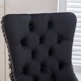 thumbnail image 4 of 2-Piece High-End Tufted Dining Chairs - Modern Velvet Upholstered with Solid Wood Legs & Nailhead Trim, Contemporary Set,Black, 4 of 21