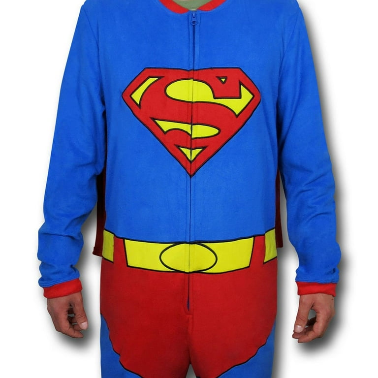 Superman Mens Blue Union Suit Onesie with Cape | M - Walmart.com