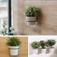 thumbnail image 4 of Set of 3 Flower Pot Holder Ring Wall Mounted ,Heavy Duty Metal Wall Plant Holder Plant Hanging Bracket Hanger for Outdoor/Indoor，6Inch-Black, 4 of 7