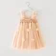 thumbnail image 4 of LIIPEE Girls Dresses Solid Color Sleeveless Butterfly Tulle Ball Gown Sundress Toddler Stylish Birthday Dress,Beige,3-4 Years, 4 of 7