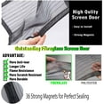 thumbnail image 5 of Magnetic Garage Screen Door for 2 Car Garage 16x8ft, Durable Heavy Duty Fiberglass Screen Mesh, Doors Screen with Magnets for Double Garage Doors Breathable, Easy Install & Pass-Through, Black 16x8 FT, 5 of 7
