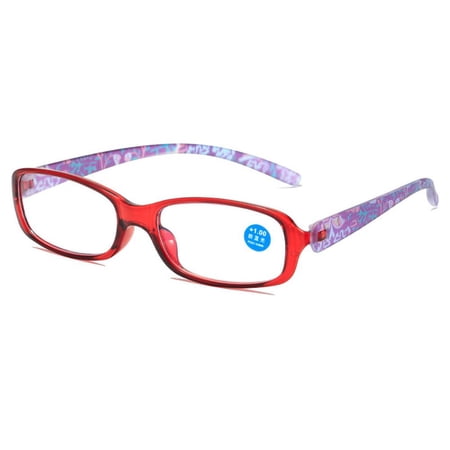 Comfortable Elegant Eye Protection Vintage Reading Glasses Anti-Blue Light Ultra Light Frame Eyeglasses RED STRENGTH 300