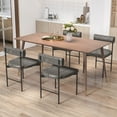 thumbnail image 2 of Gymax Dining Chair Set of 4 Faux Leather Upholstered Kitchen Side Chair w/ Curved Grey, 2 of 10