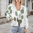 thumbnail image 3 of Jackets for Women Winter Coat Jackets Flannel Stand Collar Jacket(Eucalyptus Leaf Pattern,Size:S-4XL), 3 of 7