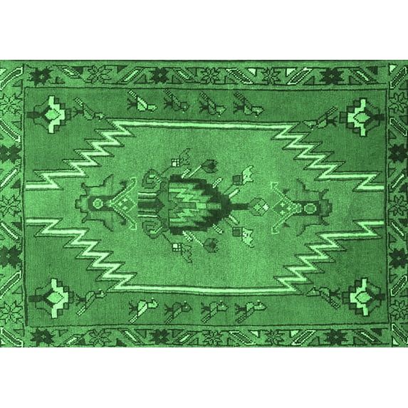 Ahgly Company Indoor Rectangle Persian Emerald Green Traditional Area Rugs, 8' x 12'