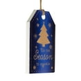 thumbnail image 3 of Northlight 12.25" Tis the Season to Sparkle Blue Christmas Gift Tag Wall Decoration, 3 of 8