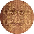 thumbnail image 1 of Ahgly Company Indoor Round Oriental Brown Industrial Area Rugs, 4' Round, 1 of 4