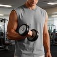 thumbnail image 6 of Domuza Sleeveless Shirts for Men Cotton Workout Tank Tops Muscle Cut Off Shirt Summer Beach Casual Oversized Washed Tee Gray S, 6 of 6