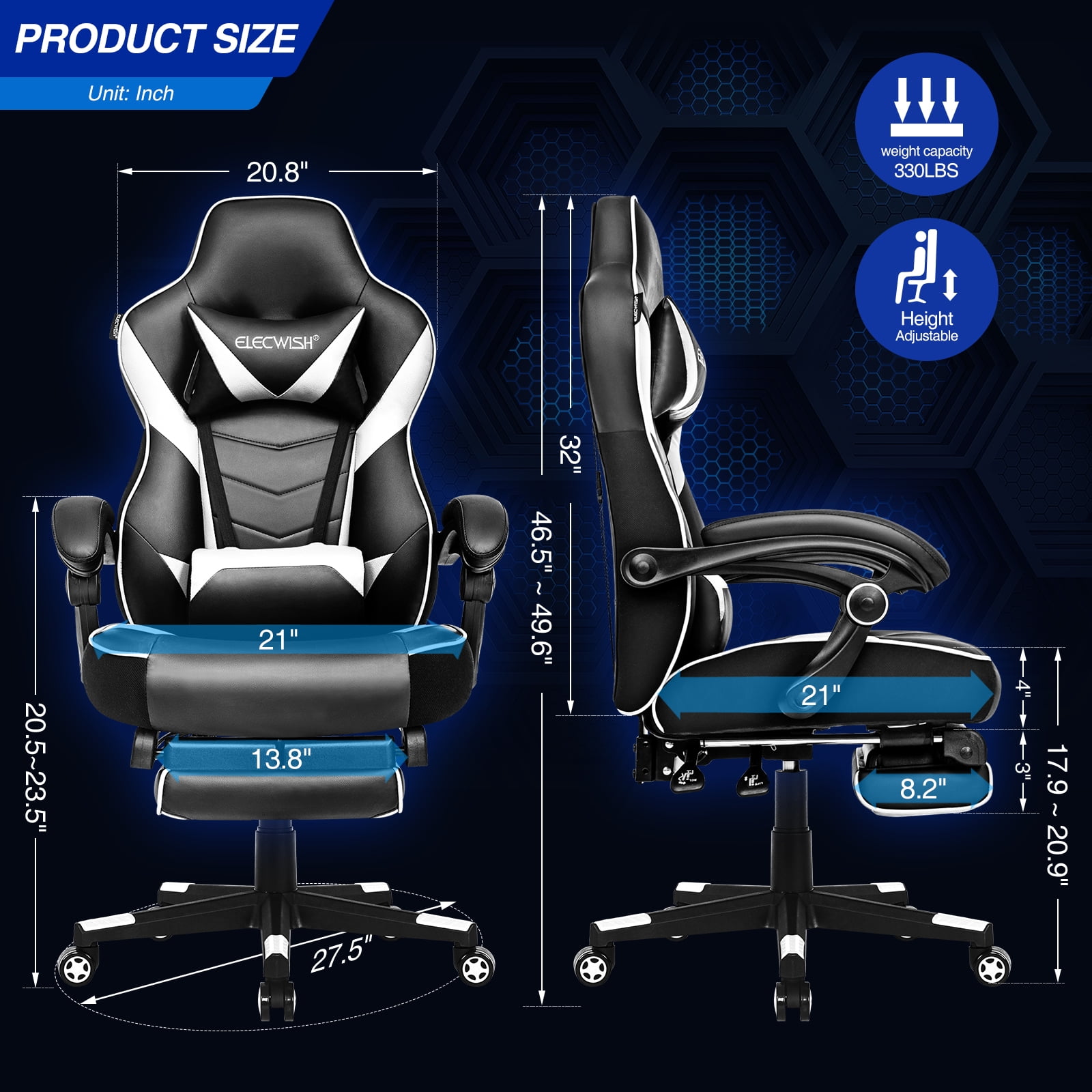 Racing Black White PC Race Modern Floor Girl Leg Rest Wholesale Workwell  Big Tall Designer Console X Rocker PU Gaming Chair - China Gaming Chair, PC  Chair Gaming