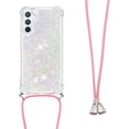 thumbnail image 3 of Long Crossbody Lanyard Clear Case for Samsung Galaxy A54 5G with Adjustable Neck Strap, Glitter Sparkly Bling Quicksand Phone Cover Cases for Samsung Galaxy A54 5G QKG Colorful, 3 of 14