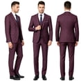 thumbnail image 2 of Beauty-Emily Men's 3-Piece Suit Set – Slim Fit Plaid Blazer, Vest & Pants, Elegant Formal Suit for Business, Wedding & Special Events, 2 of 11
