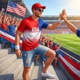 thumbnail image 5 of USA 2026 Soccer Cup V-Neck Jersey for Men, Short Sleeve Football Kit Shirt with Red White Blue Gradient & "USA" Print, Breathable Athletic Uniform Top, Lightweight Fan Gear, 1 PC Blue L, 5 of 8